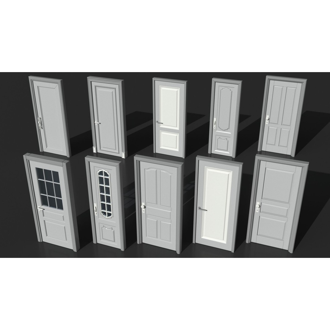 Doors Collection 3D Model – Low Poly Modular Assets, FBX, OBJ - View 20