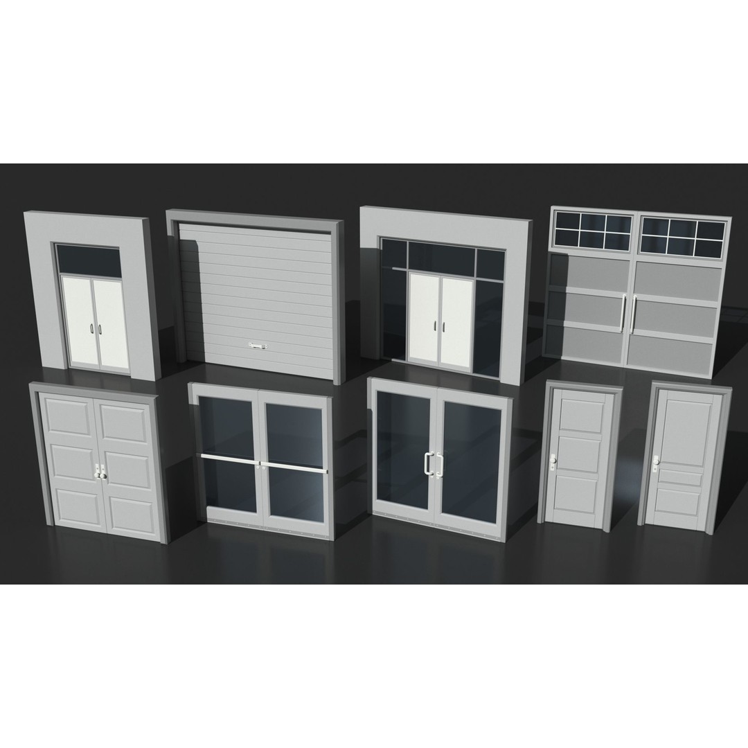 Doors Collection 3D Model – Low Poly Modular Assets, FBX, OBJ - View 21
