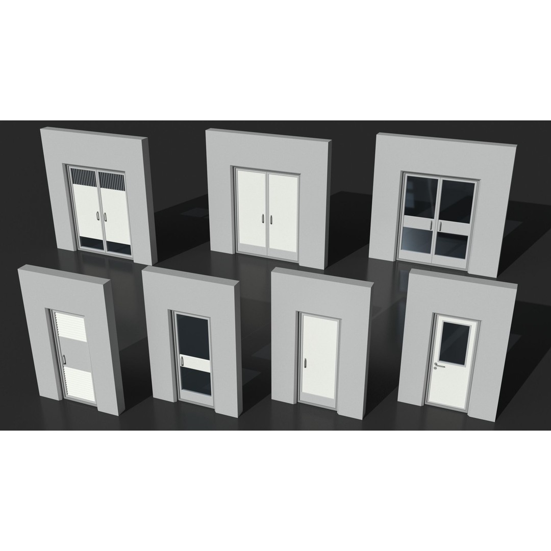 Doors Collection 3D Model – Low Poly Modular Assets, FBX, OBJ - View 22