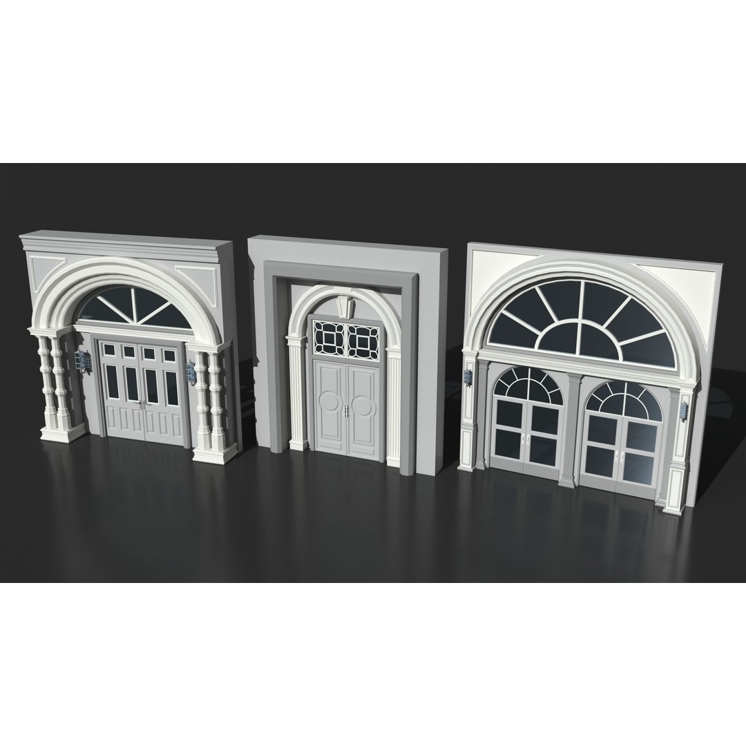 Doors Collection 3D Model – Low Poly Modular Assets, FBX, OBJ - View 5