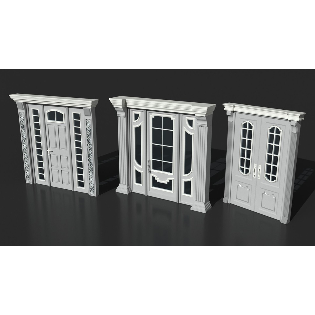 Doors Collection 3D Model – Low Poly Modular Assets, FBX, OBJ - View 6