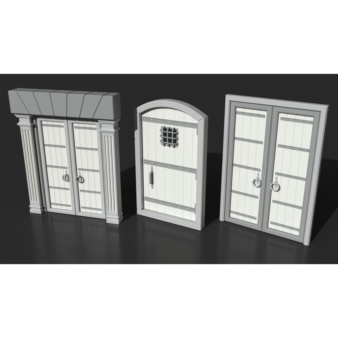 Doors Collection 3D Model – Low Poly Modular Assets, FBX, OBJ - View 7