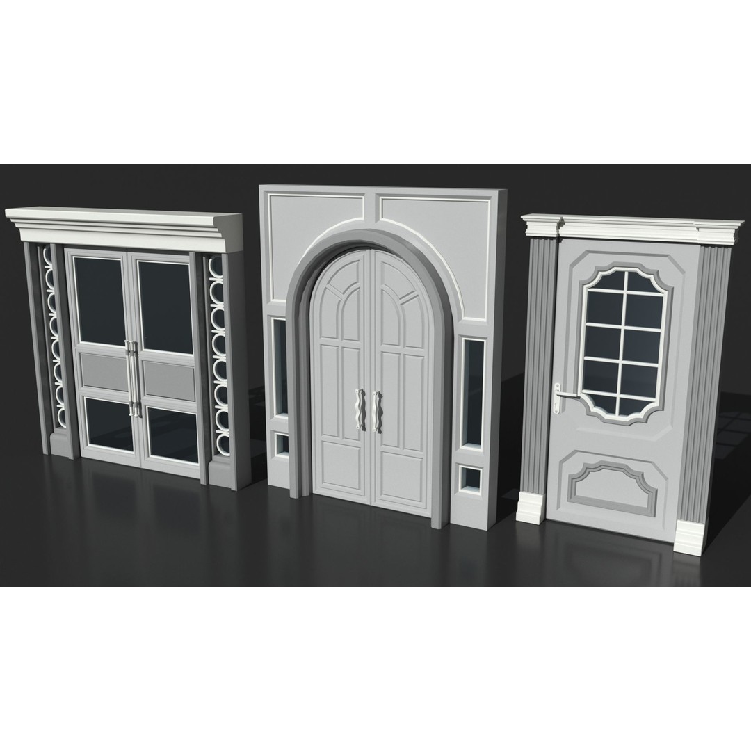 Doors Collection 3D Model – Low Poly Modular Assets, FBX, OBJ - View 8