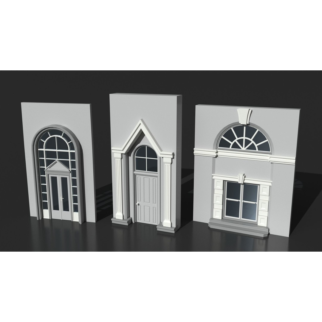 Doors Collection 3D Model – Low Poly Modular Assets, FBX, OBJ - View 9