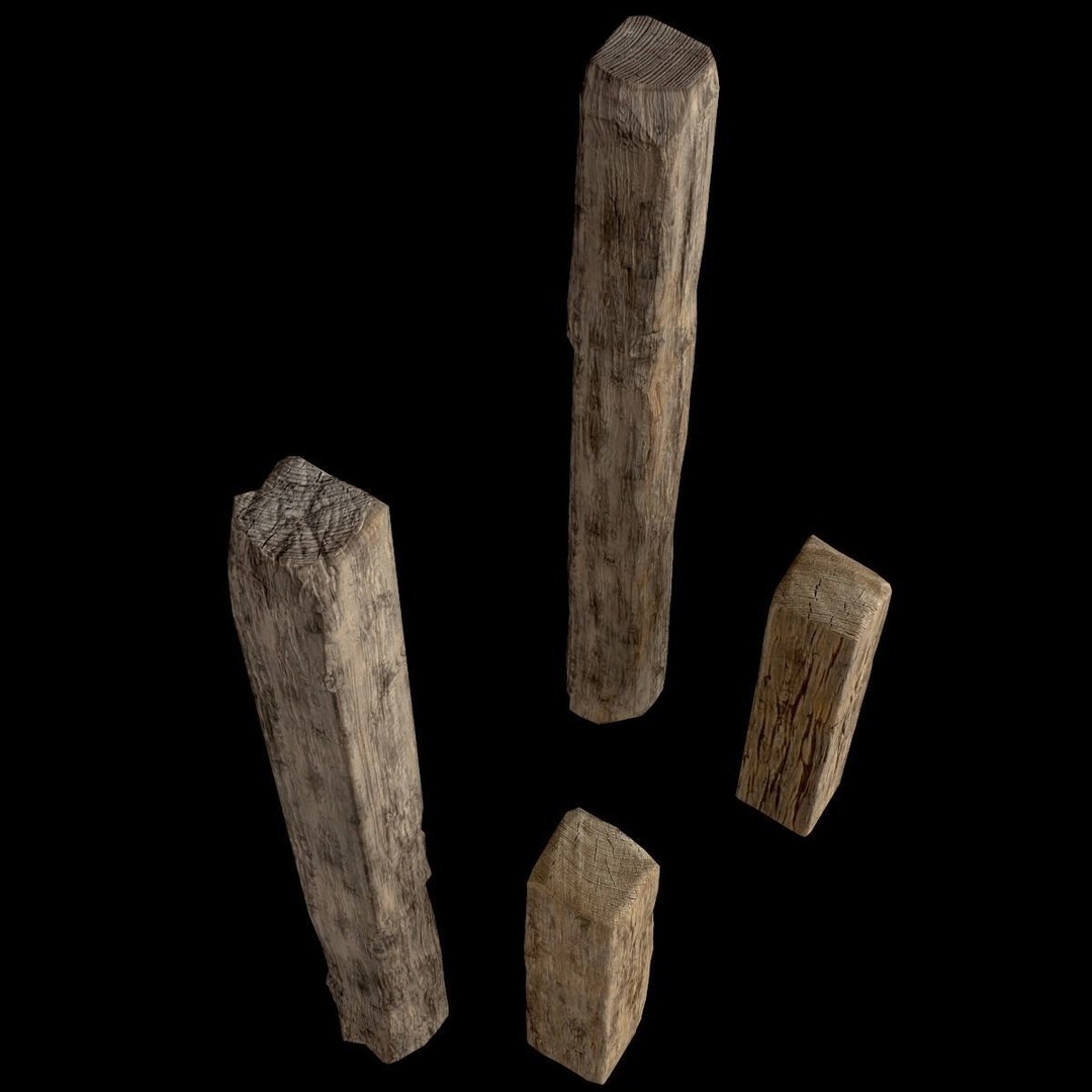 Wooden Planks and Beams 3D Model – Low Poly Game Asset, FBX - View 39