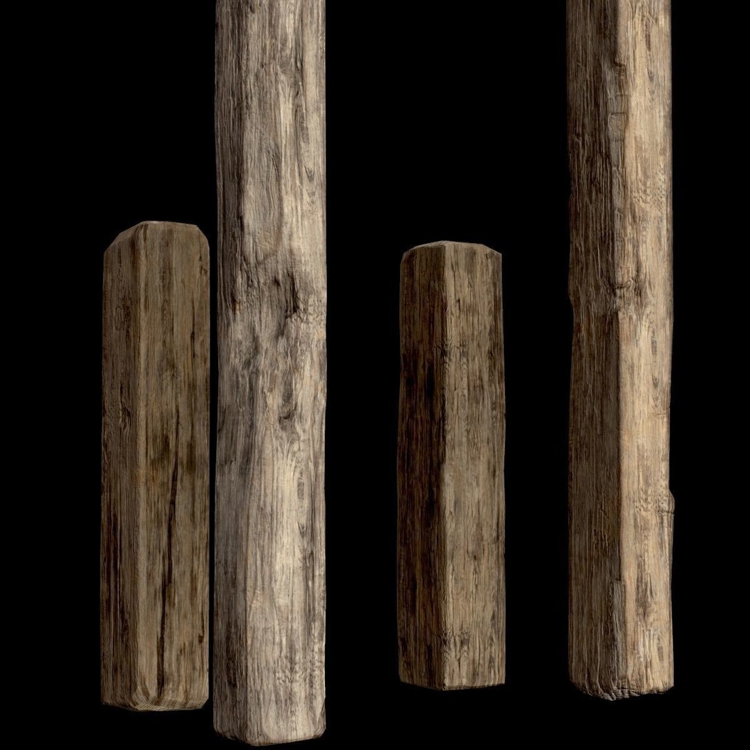 Wooden Planks and Beams 3D Model – Low Poly Game Asset, FBX - View 42