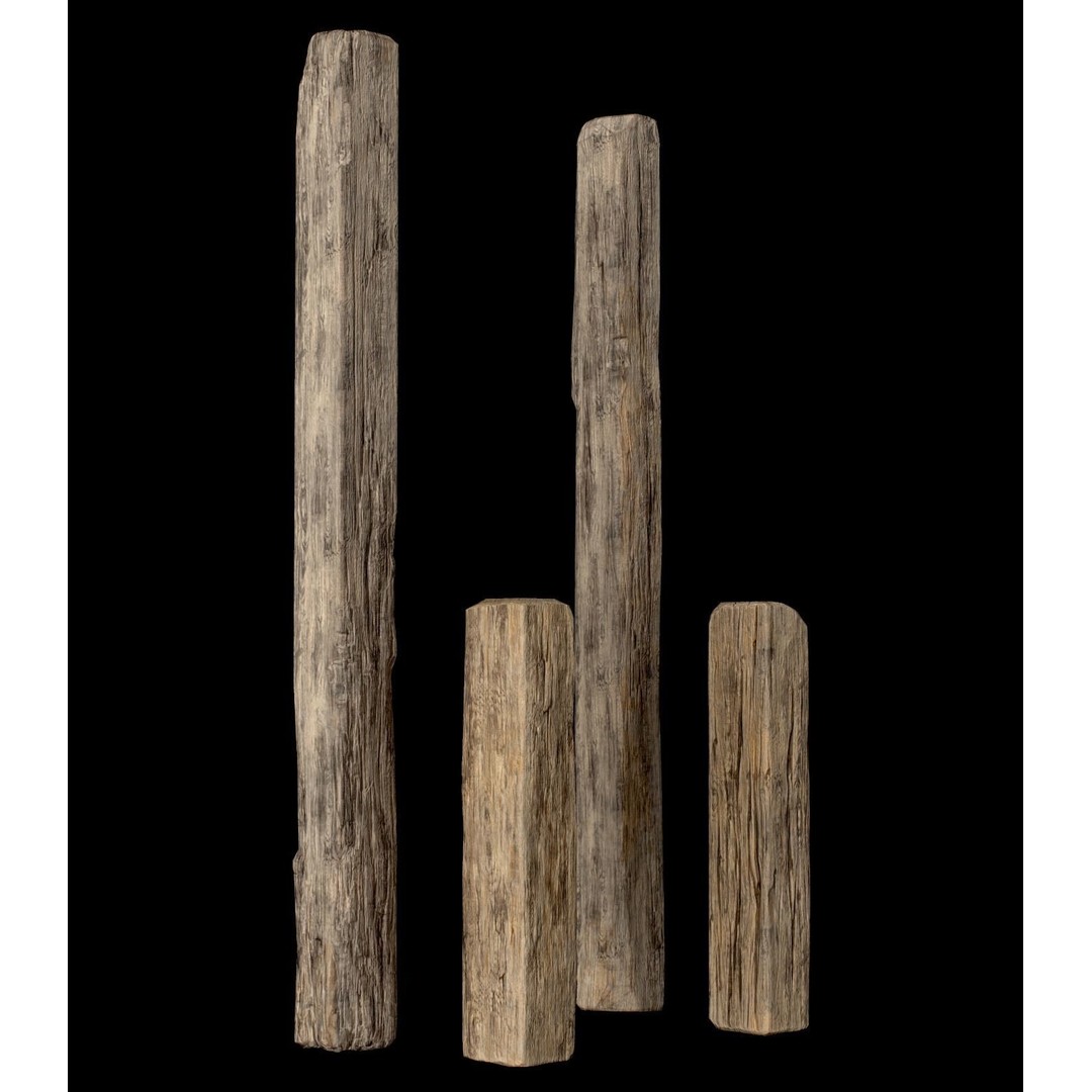 Wooden Planks and Beams 3D Model – Low Poly Game Asset, FBX - View 43