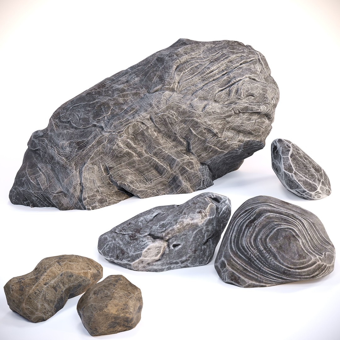 Rocks and Plants 3D Model – PBR Landscape Asset for Rendering - View 5