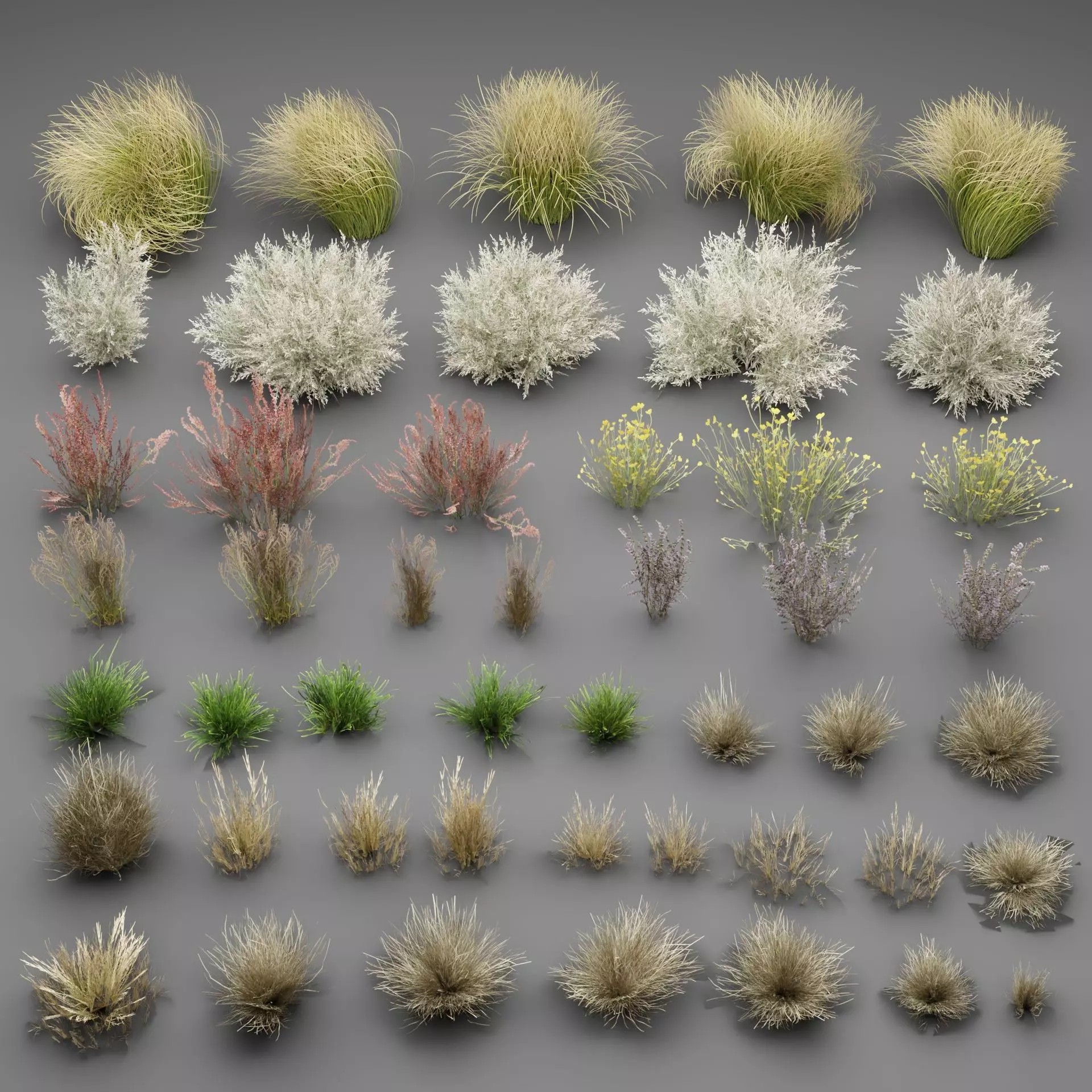 Low Poly Wild Grass Pack - Low-Poly Game-Ready 3D Model - View 2