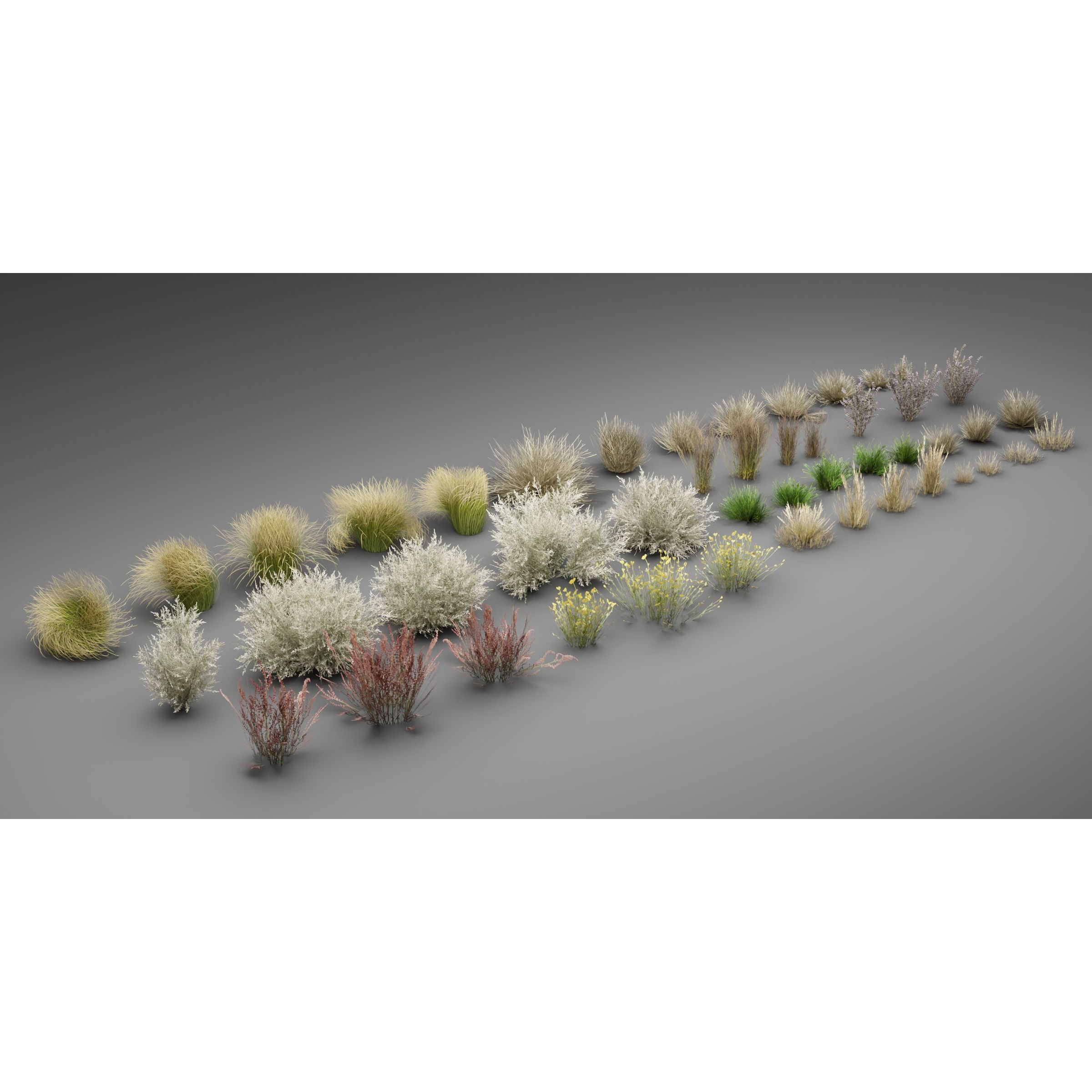 Low Poly Wild Grass Pack - Low-Poly Game-Ready 3D Model - View 3