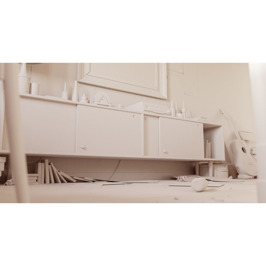 Queens Gambit 3D Model – Social Scene with Realistic Props, Blender - View 15