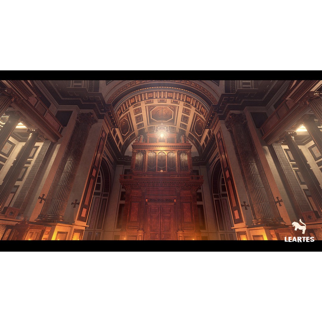 Cathedral Interior 3D Model – Low Poly Game Ready Environment, FBX - View 6