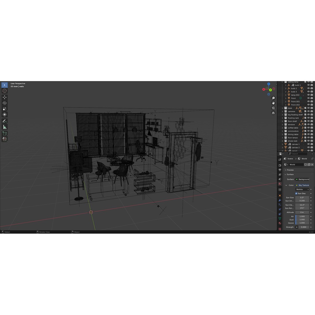 Living Room 3D Model – Modern Interior Design, PBR Textures, Blender, FBX - View 11