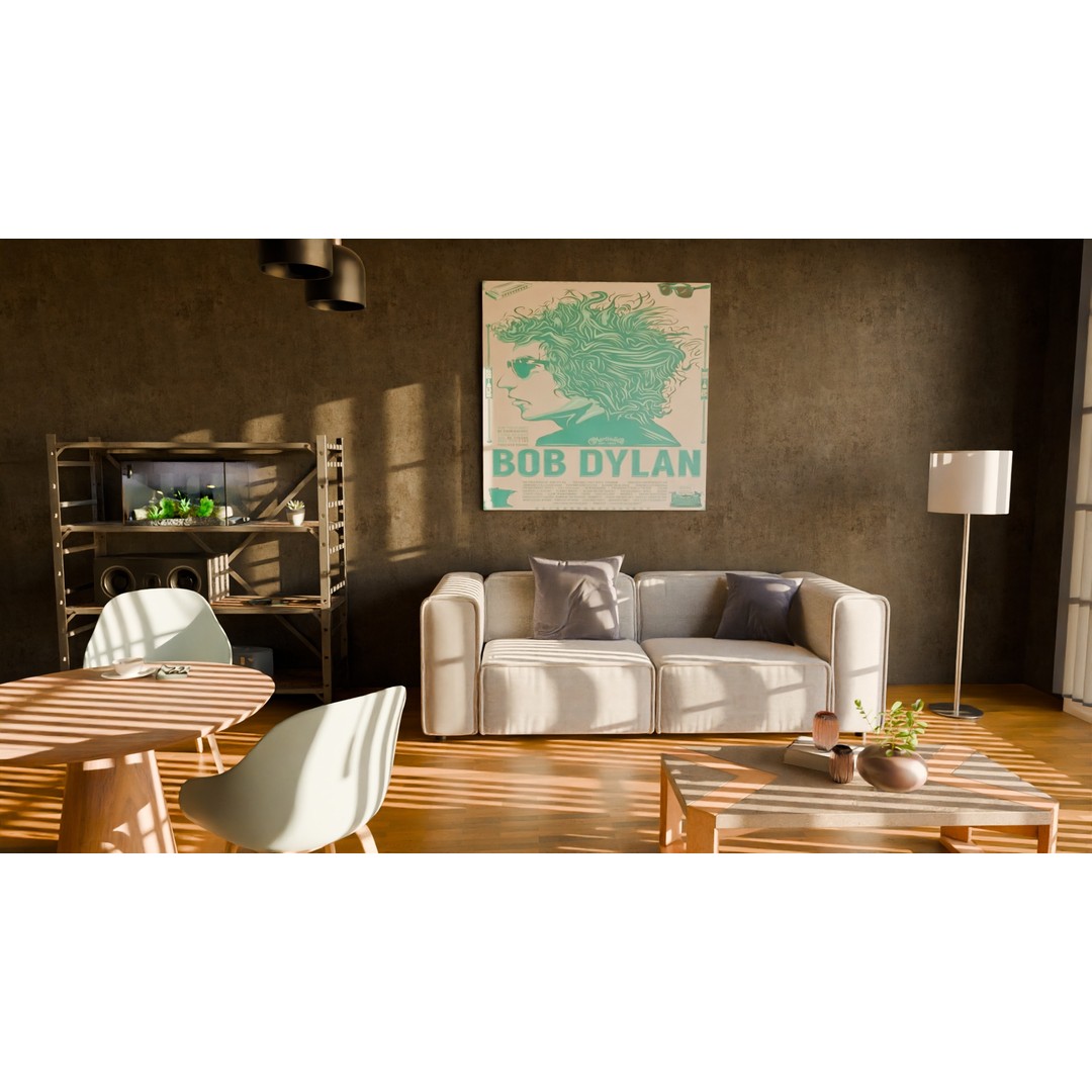 Living Room 3D Model – Modern Interior Design, PBR Textures, Blender, FBX - View 8