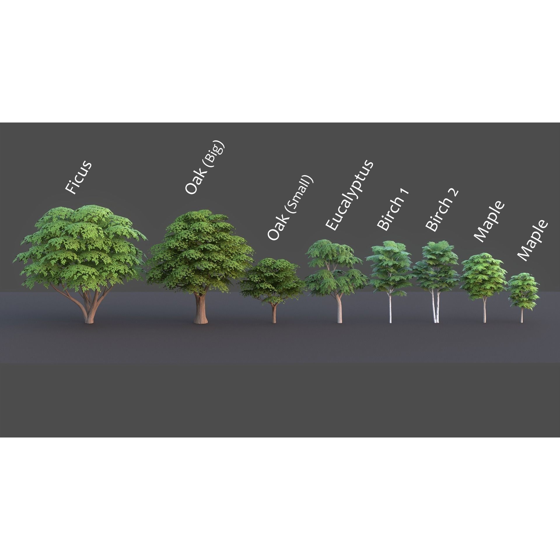 Tree Pack - Low-Poly Game-Ready 3D Model - View 3