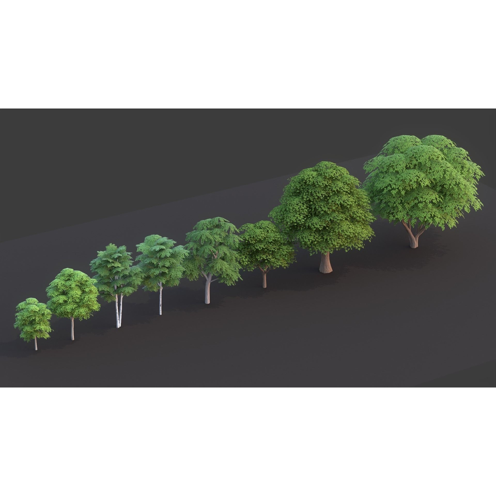 Tree Pack - Low-Poly Game-Ready 3D Model - View 7