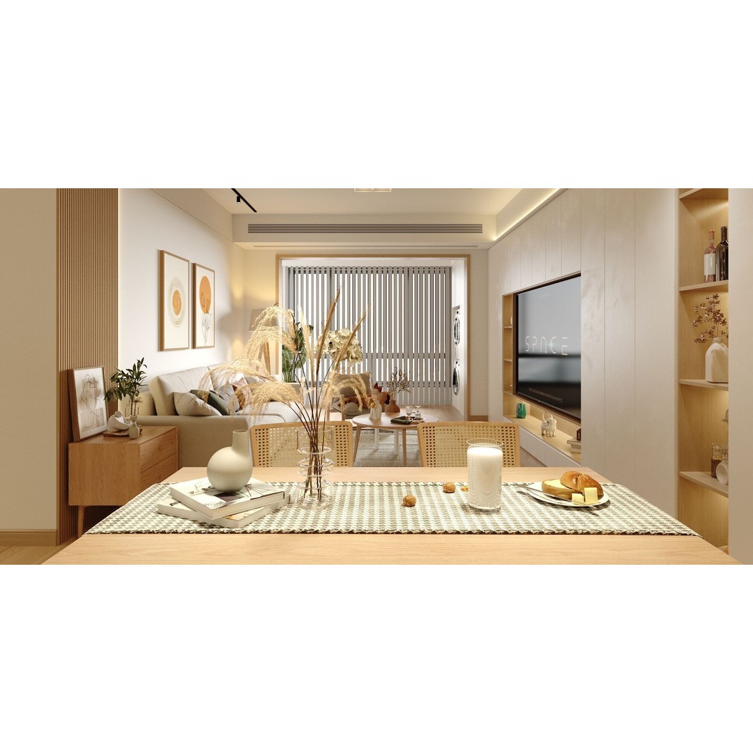 Living Room 3D Model – Textured Interior Scene for Vray - View 5