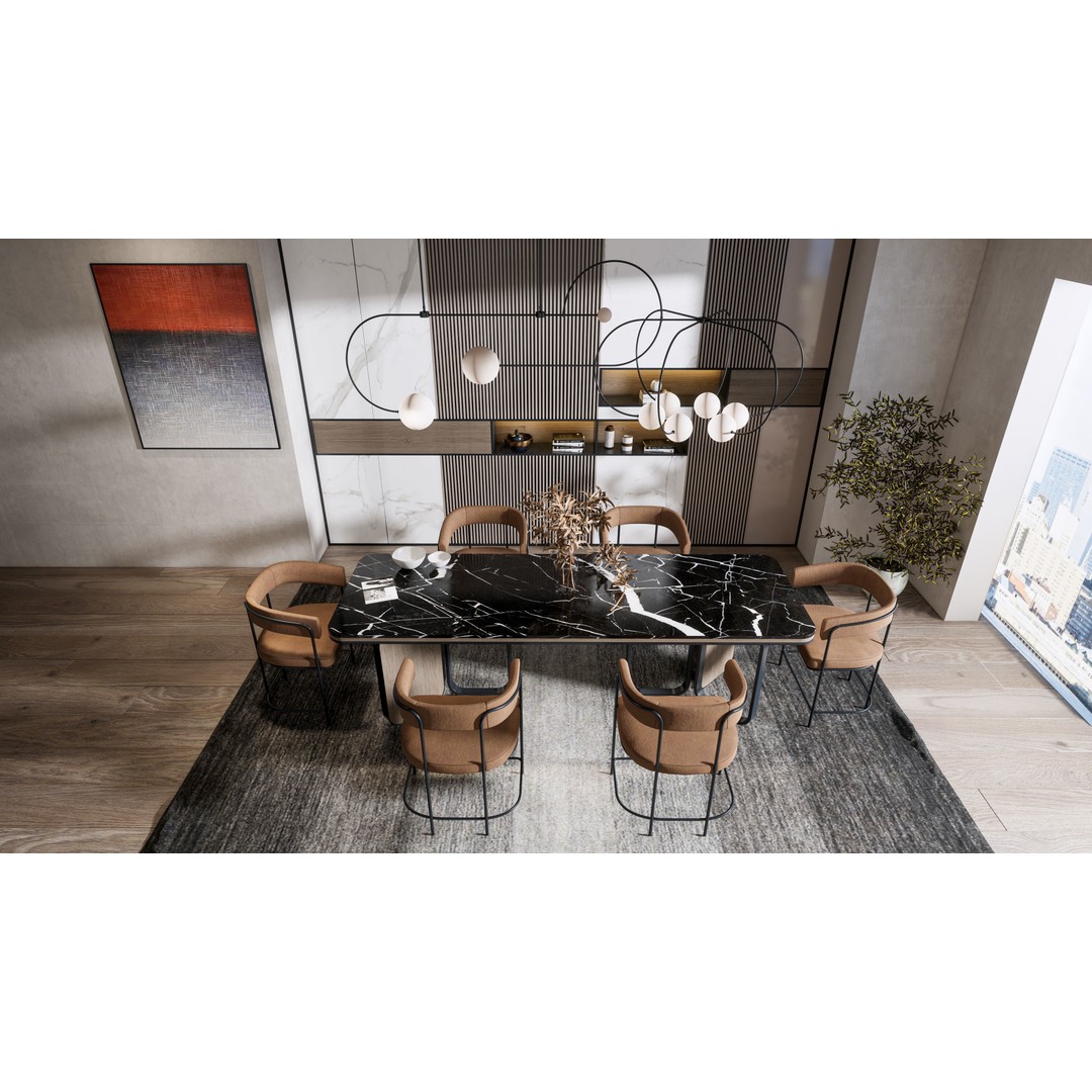 Dining Room 3D Model – Modern Interior Scene with Textures - View 14