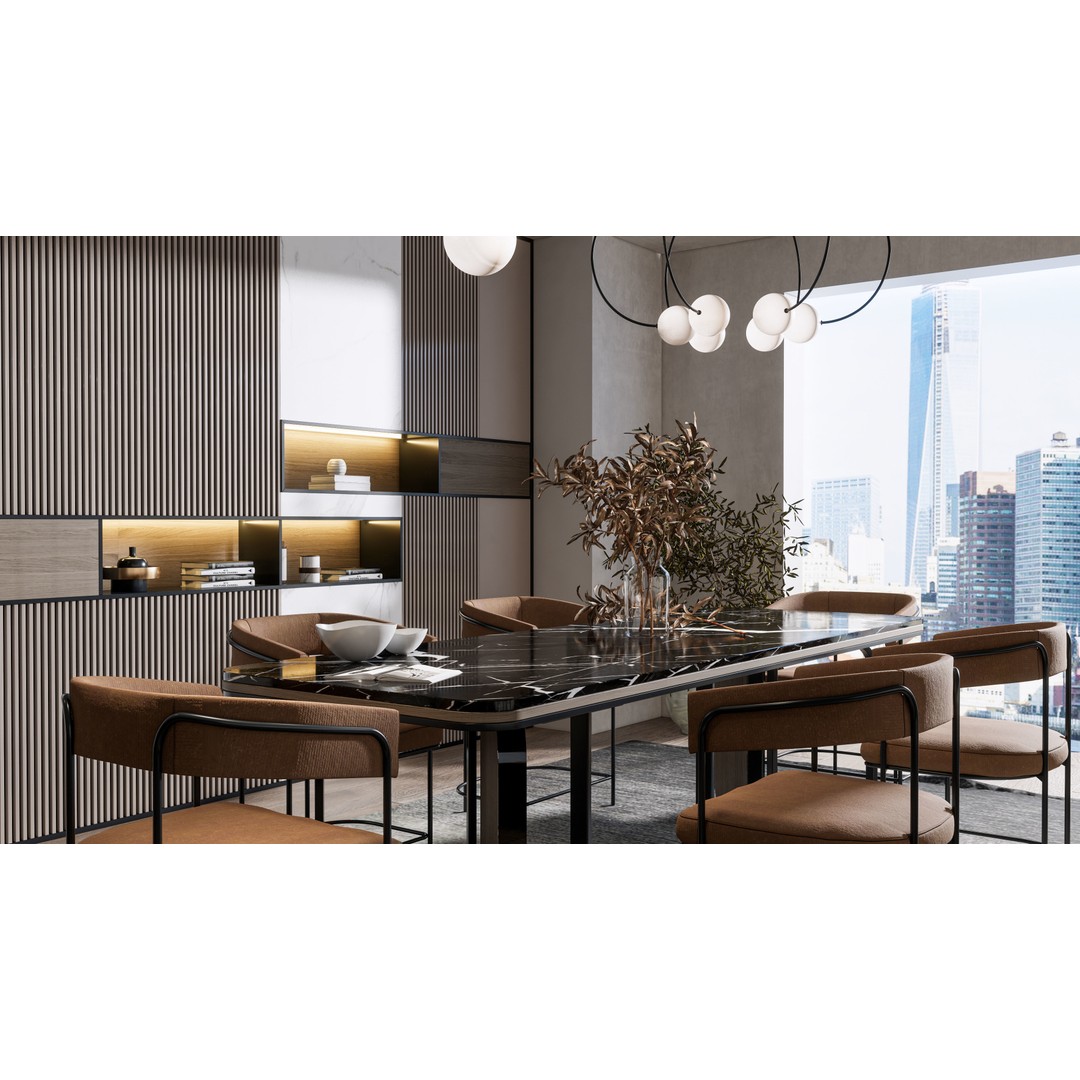 Dining Room 3D Model – Modern Interior Scene with Textures - View 2