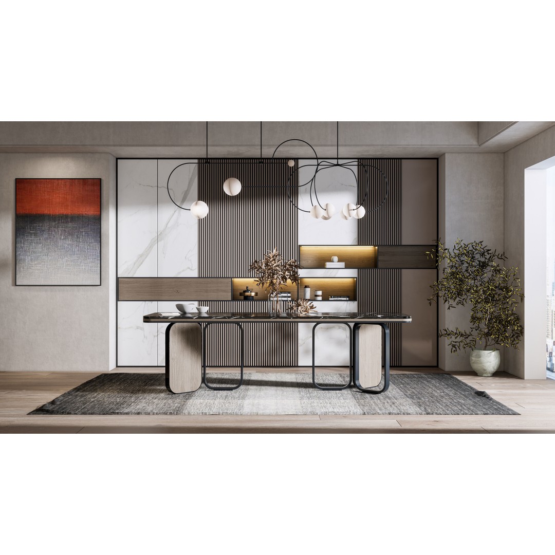 Dining Room 3D Model – Modern Interior Scene with Textures - View 20