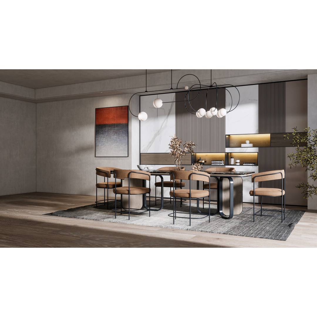 Dining Room 3D Model – Modern Interior Scene with Textures - View 5