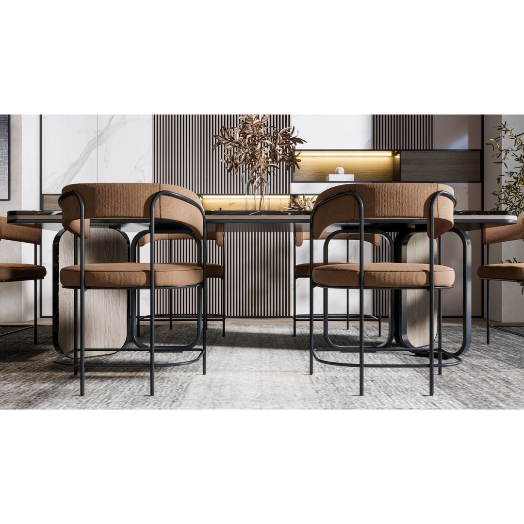 Dining Room 3D Model – Modern Interior Scene with Textures - View 9
