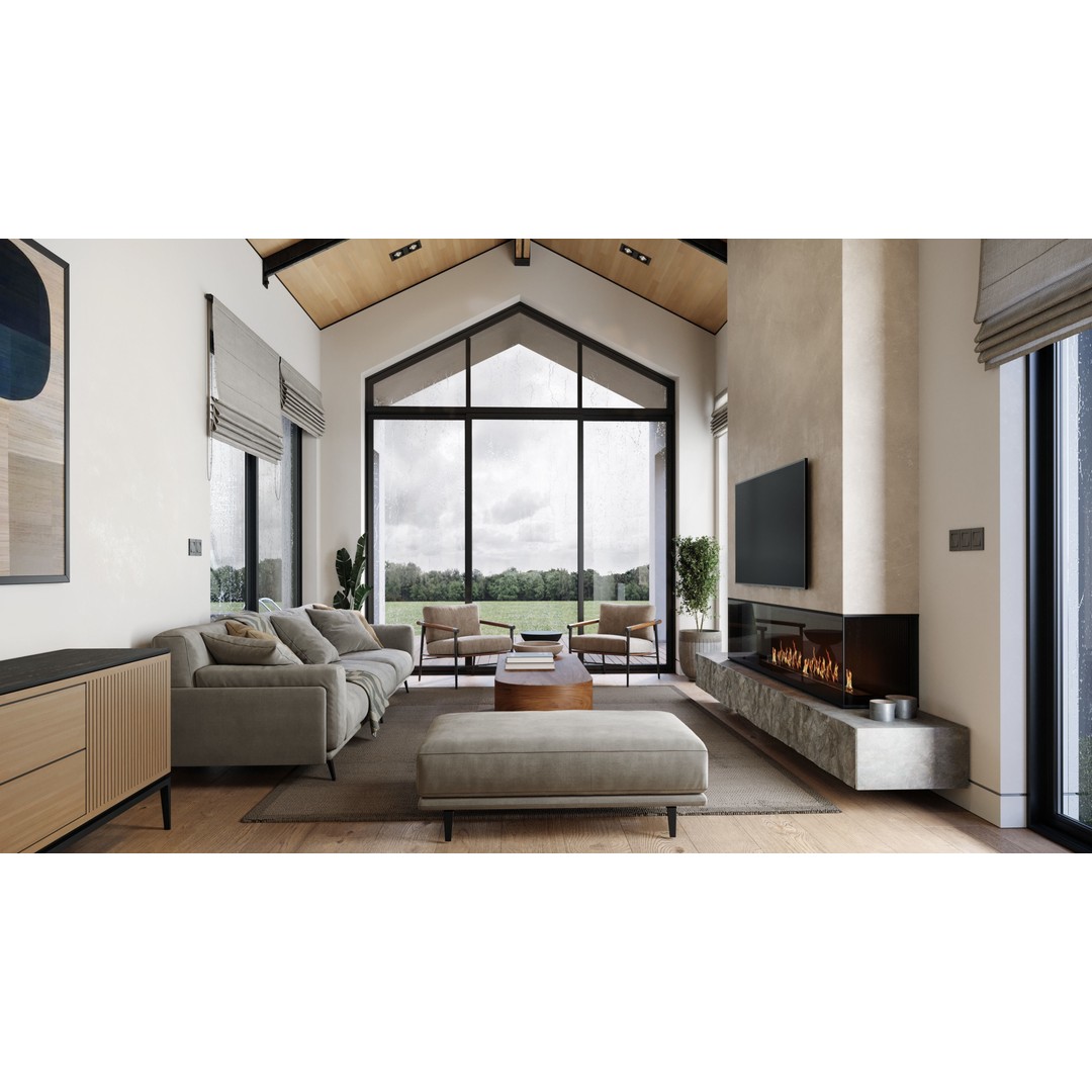 Living Room 3D Model – Modern Interior Scene with Textures, FBX, OBJ - View 4