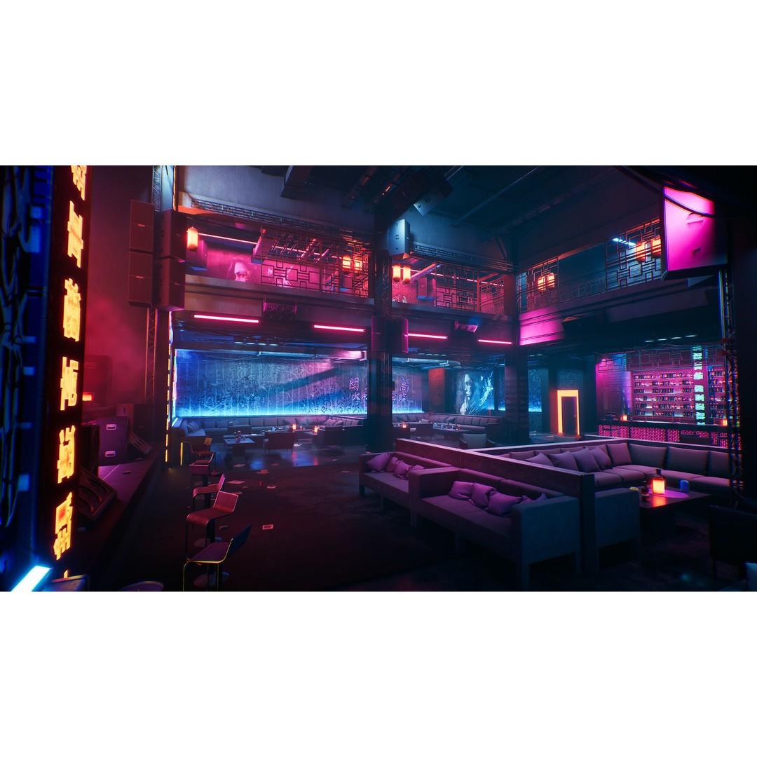 Tokyo Night Club 3D Model – Low Poly Modular Interior, Unreal Engine - View 11