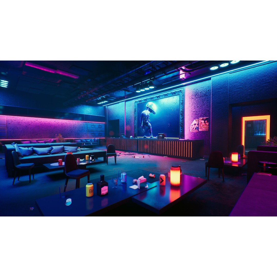 Tokyo Night Club 3D Model – Low Poly Modular Interior, Unreal Engine - View 18