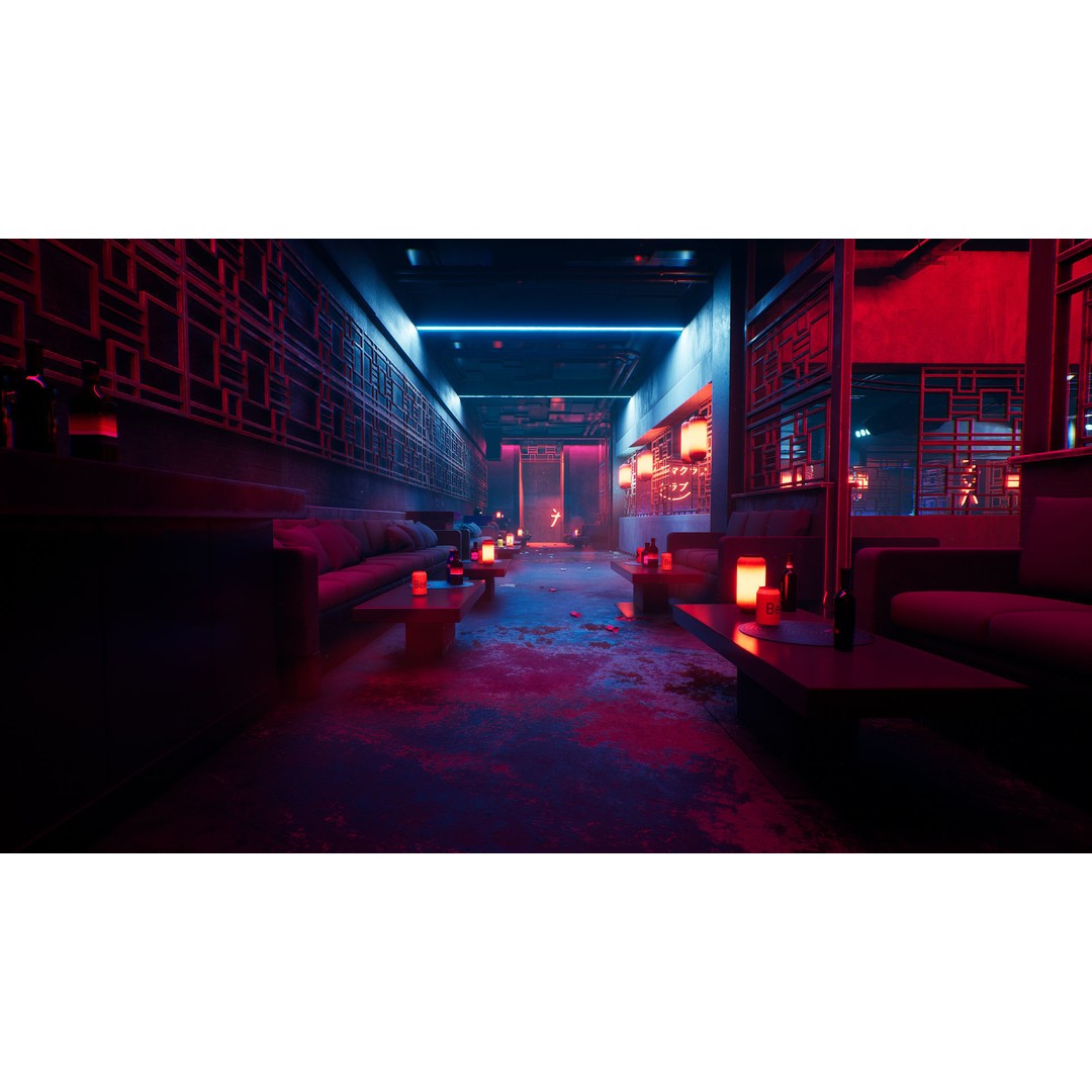 Tokyo Night Club 3D Model – Low Poly Modular Interior, Unreal Engine - View 24