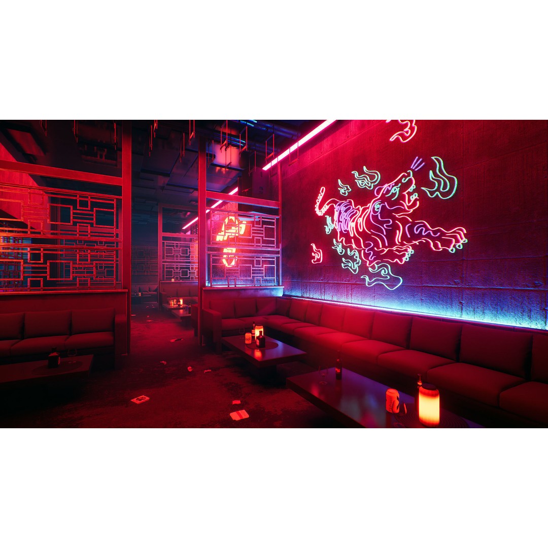 Tokyo Night Club 3D Model – Low Poly Modular Interior, Unreal Engine - View 6