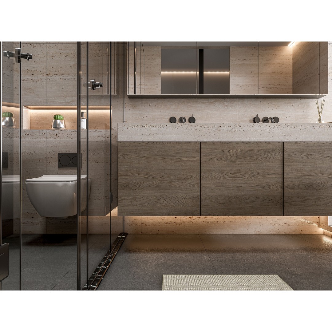 Modern Bathroom 3D Model – Elegant Vanity Scene, FBX & Blender Formats - View 4