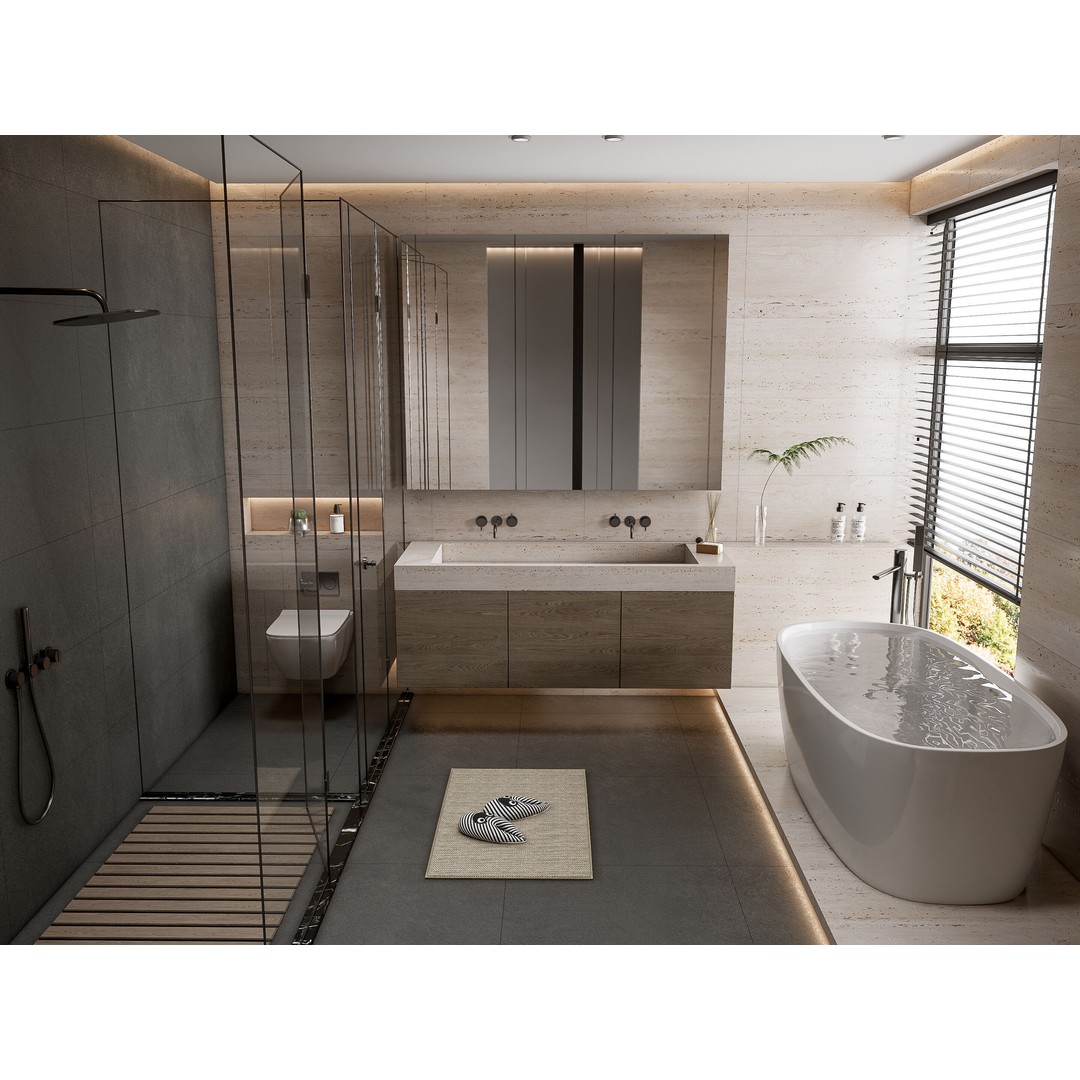 Modern Bathroom 3D Model – Elegant Vanity Scene, FBX & Blender Formats - View 5