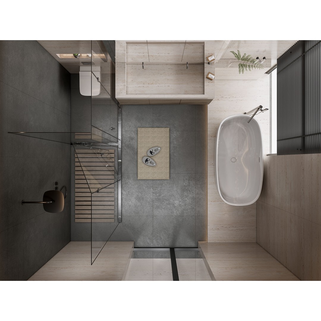 Modern Bathroom 3D Model – Elegant Vanity Scene, FBX & Blender Formats - View 6