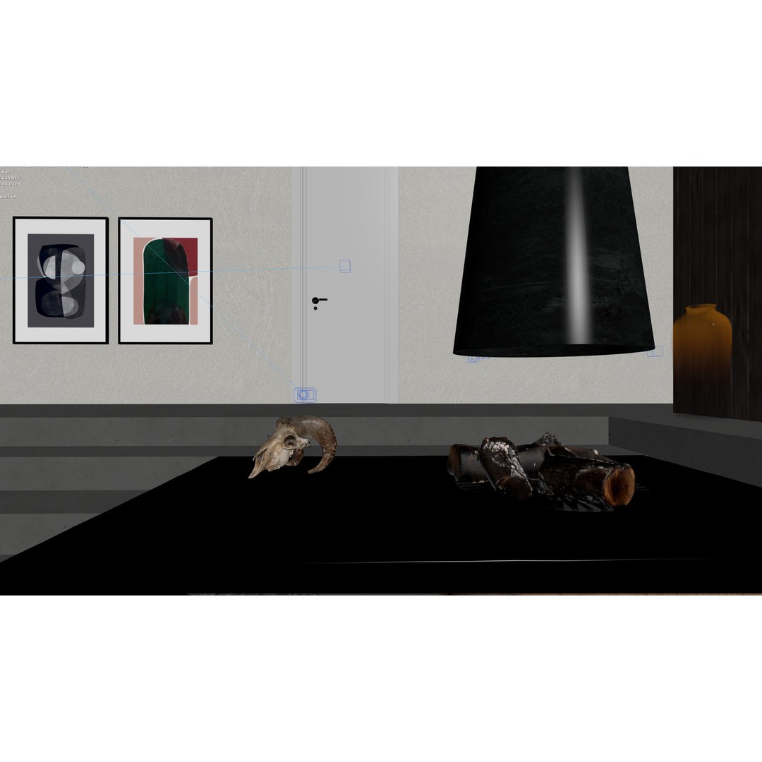 Modern Living Room 3D Model – High Poly Archviz Scene, FBX & OBJ