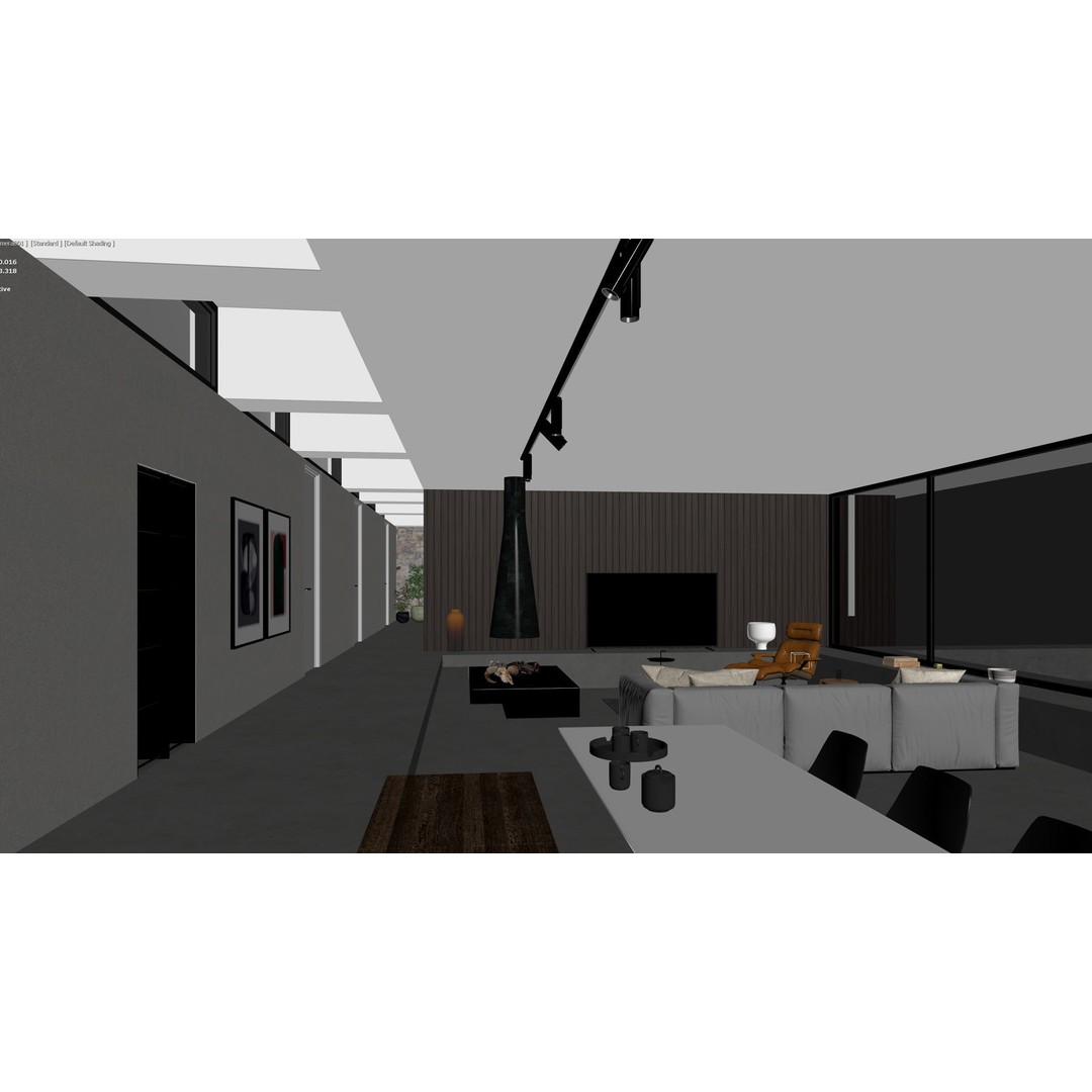 Modern Living Room 3D Model – High Poly Archviz Scene, FBX & OBJ - View 10