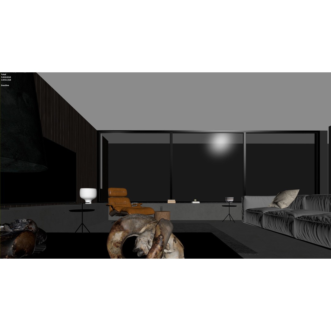 Modern Living Room 3D Model – High Poly Archviz Scene, FBX & OBJ - View 12