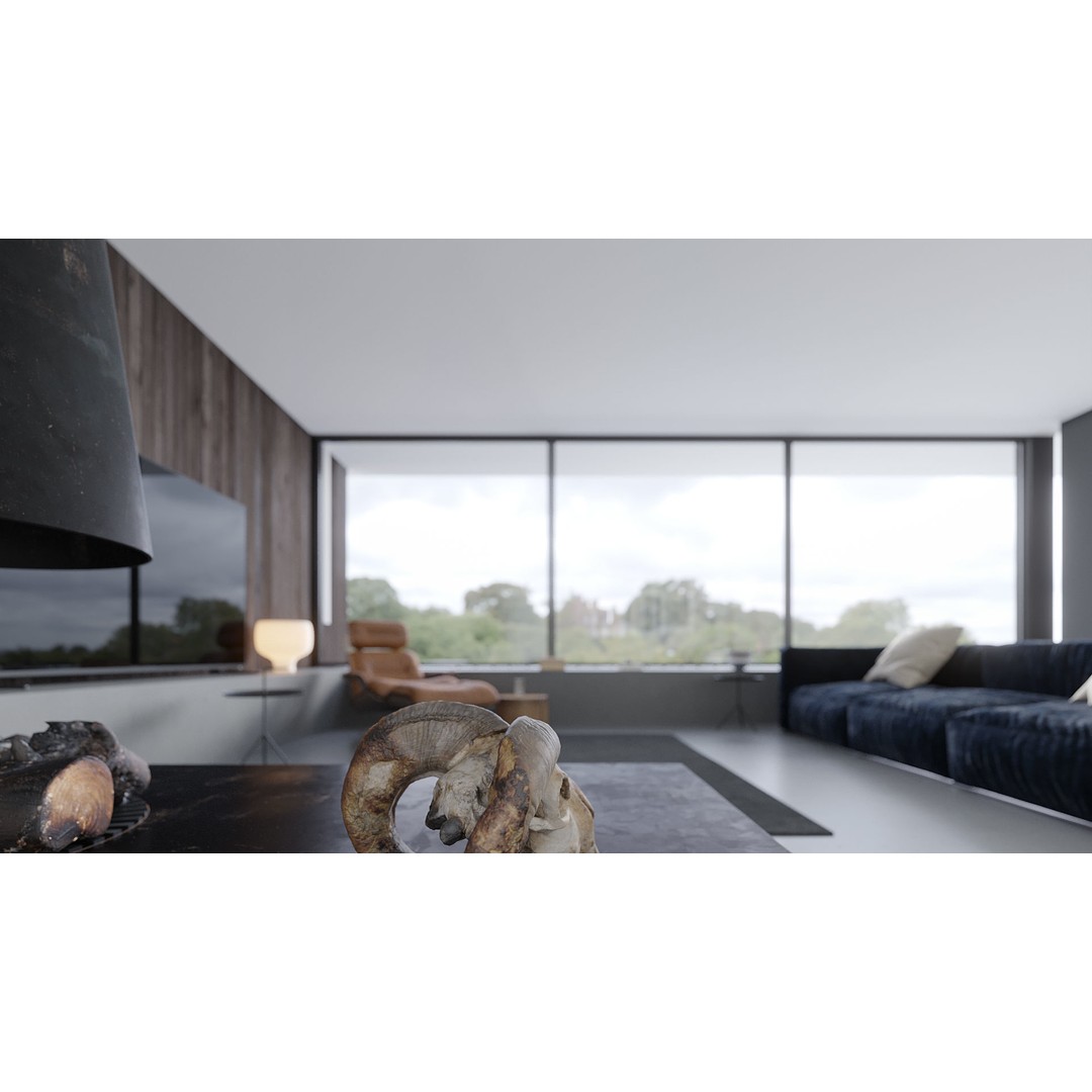 Modern Living Room 3D Model – High Poly Archviz Scene, FBX & OBJ - View 5