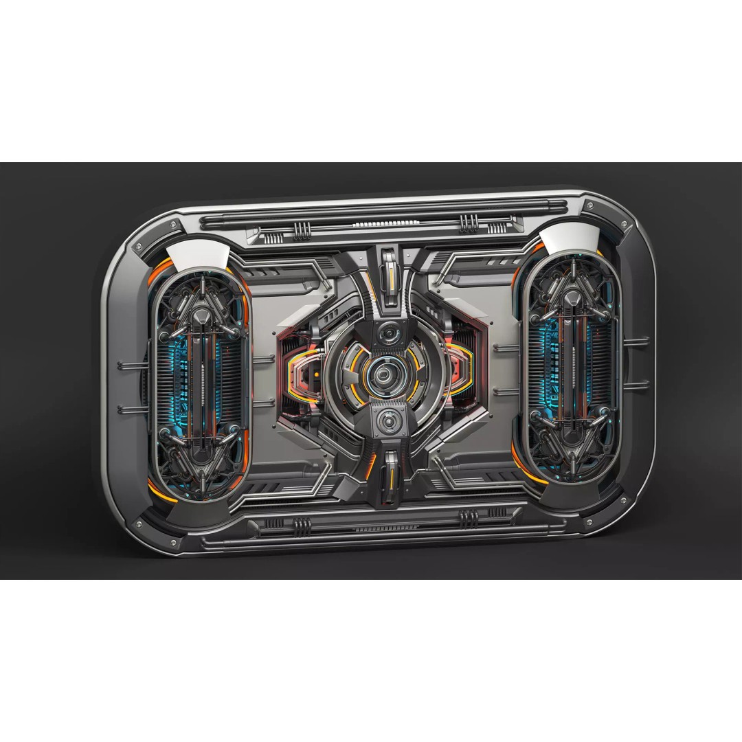 Futuristic Panel 3D Model – Sci-Fi Kitbash Subdivision Ready, FBX/OBJ - View 2