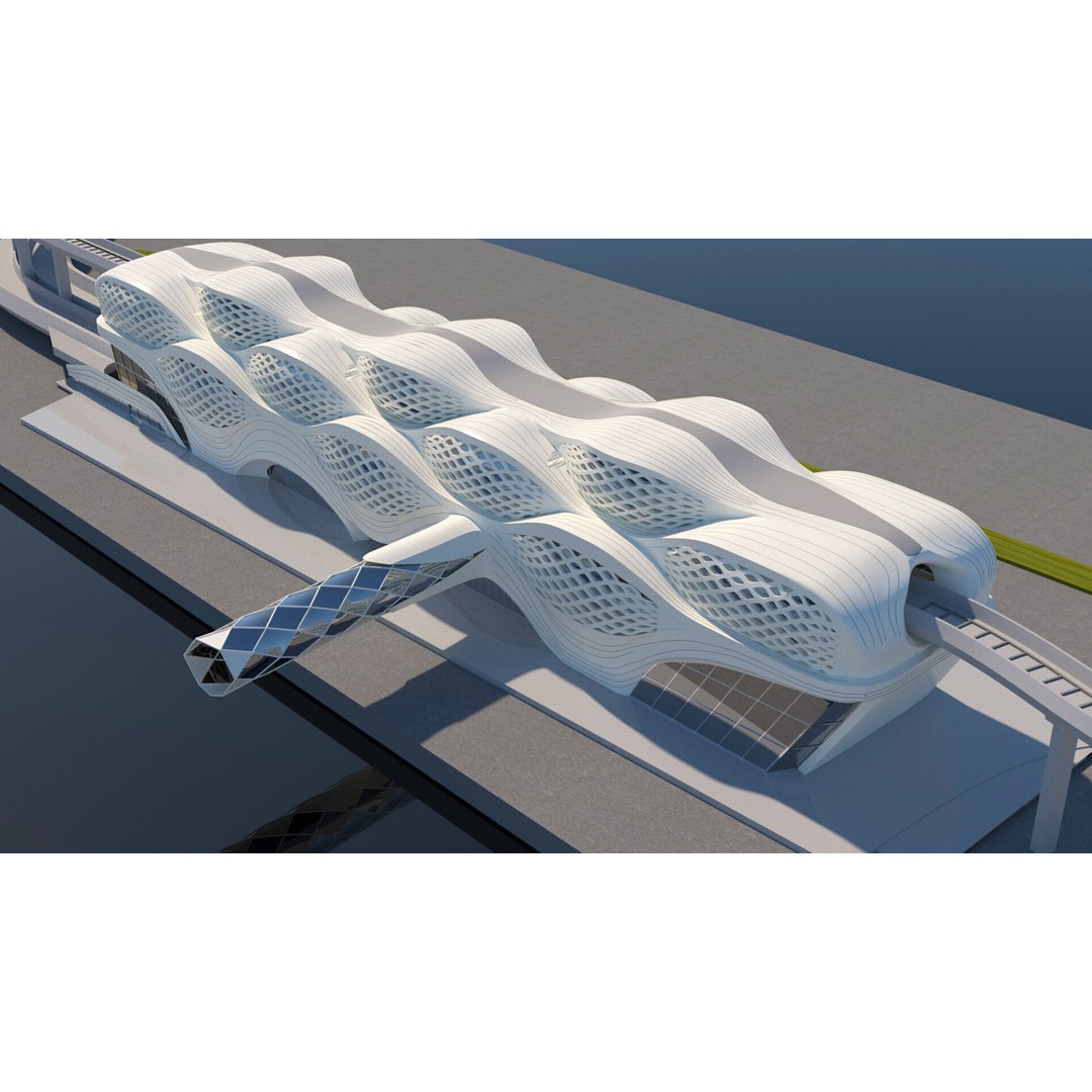 KAFD Metro Station 3D Model – Architectural Rhino Design, FBX, OBJ