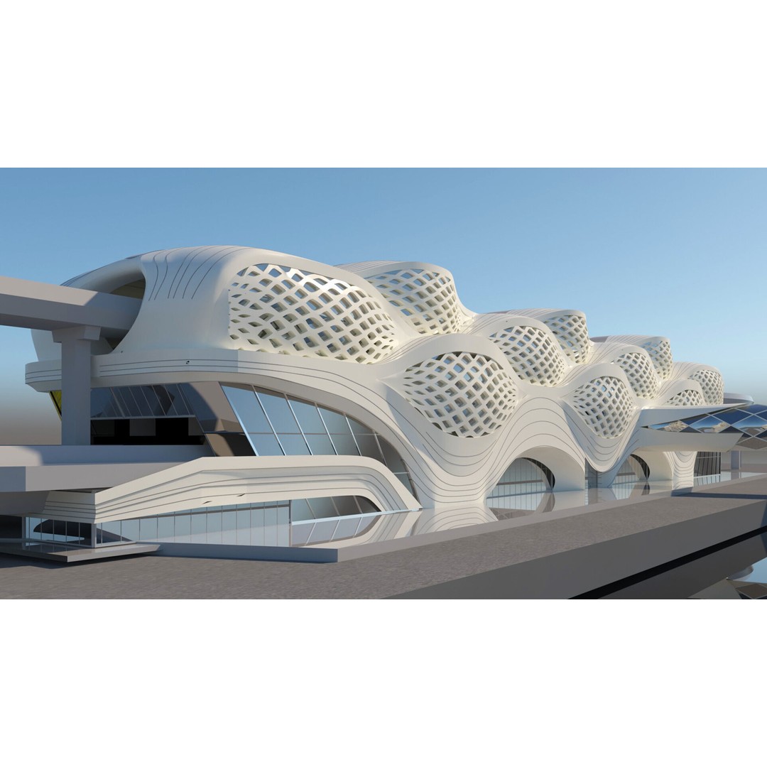 KAFD Metro Station 3D Model – Architectural Rhino Design, FBX, OBJ - View 3