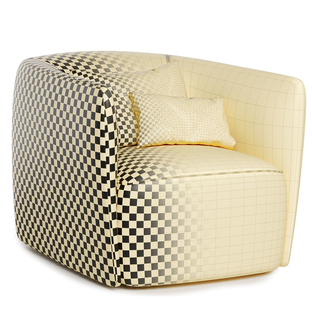 Santa Monica Arm Chair 3D Model – Modern Fabric Design, FBX & OBJ Formats
