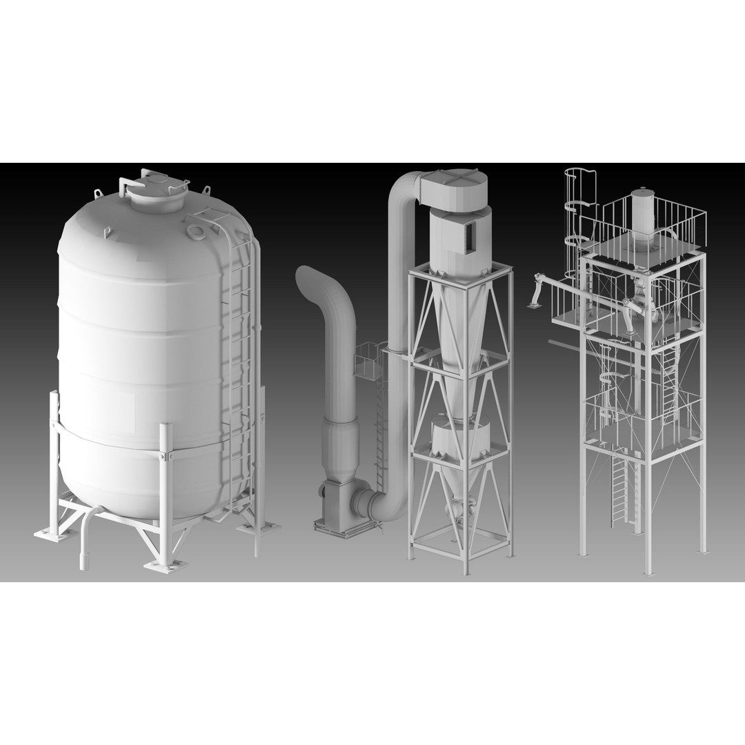 High Detail Factory Props 3D Models – Industrial Assets, FBX, OBJ - View 10