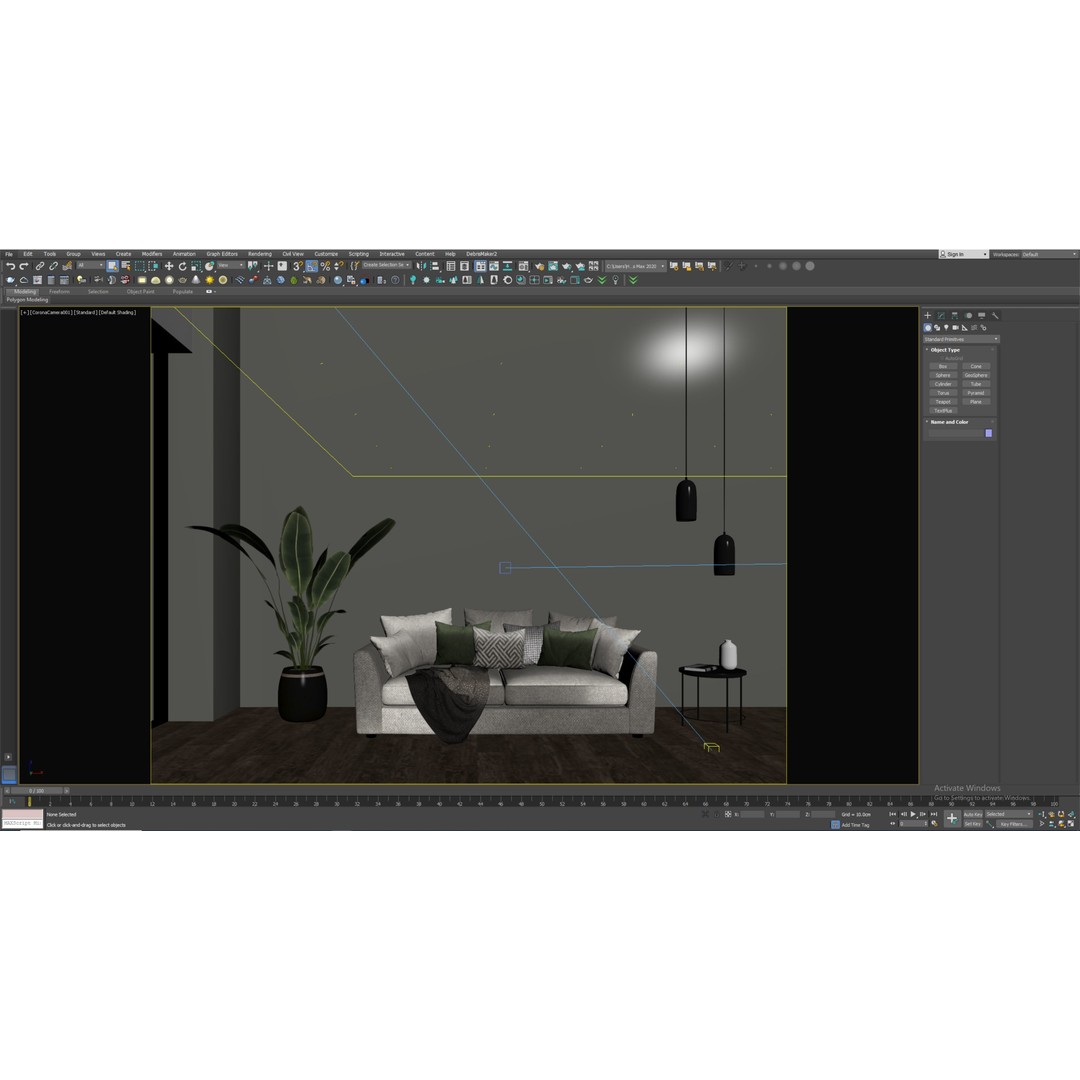 Simple Interior Scene 3D Model – Textured Room with Natural Lighting, FBX, OBJ - View 5