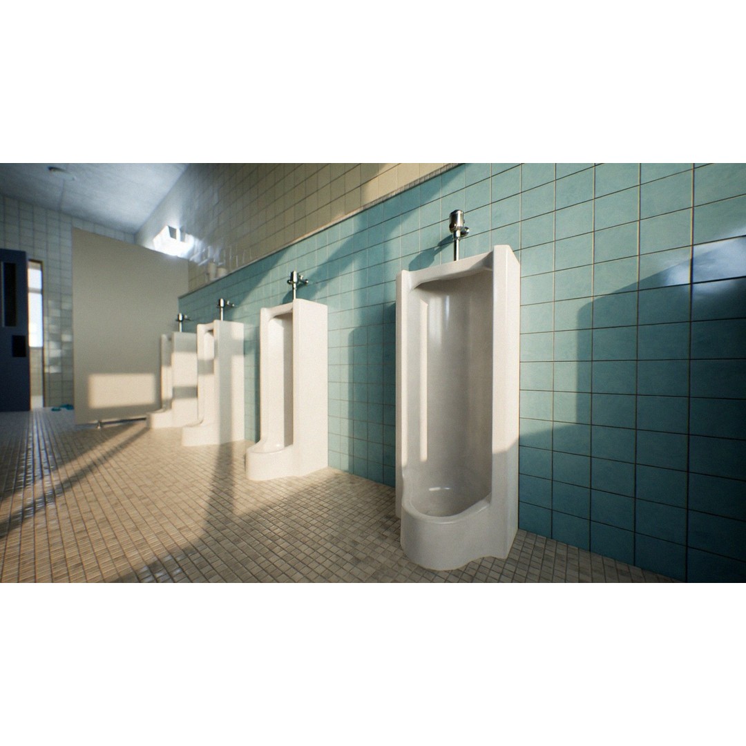 Japanese School Restroom 3D Model – Low Poly Game Asset, FBX - View 5