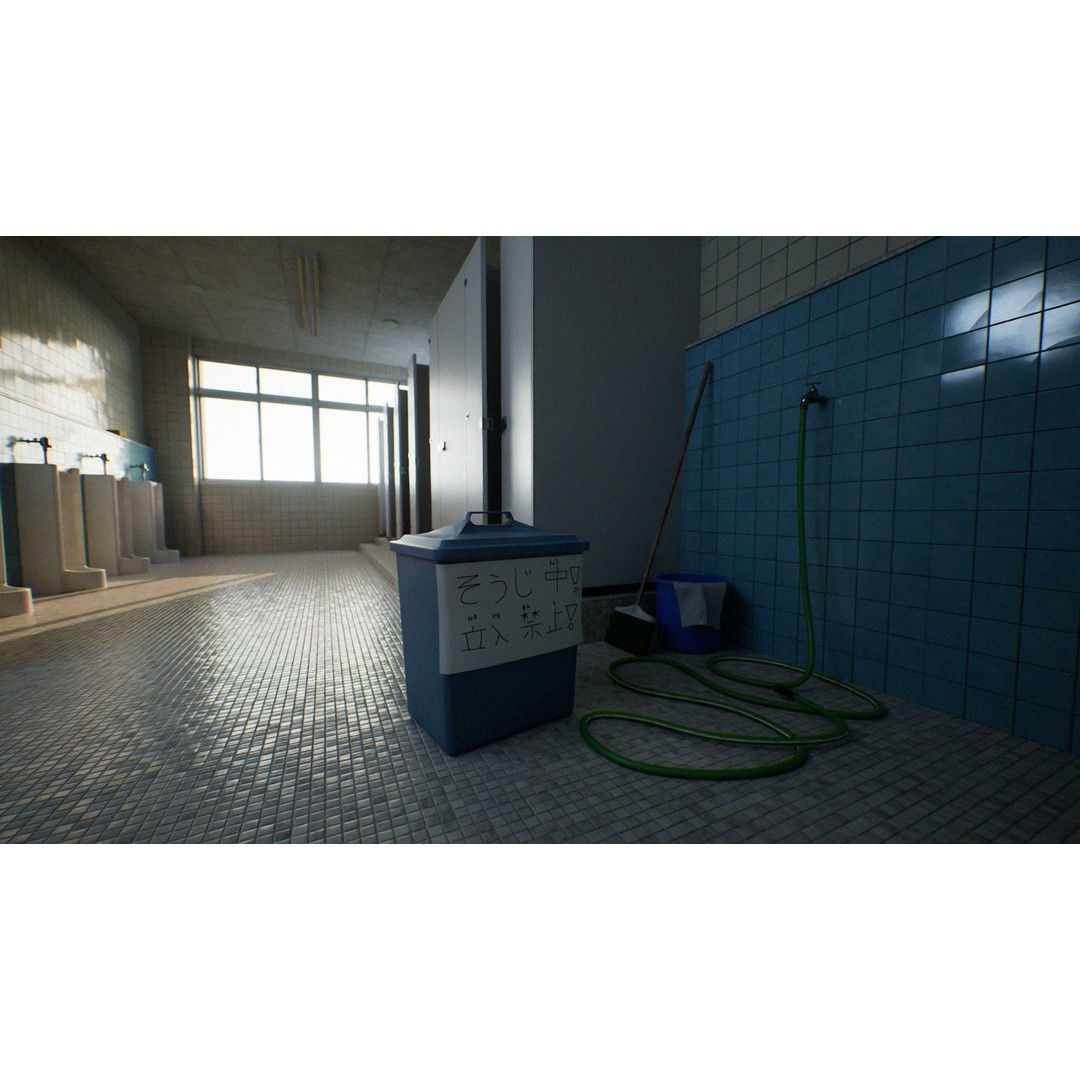 Japanese School Restroom 3D Model – Low Poly Game Asset, FBX - View 7