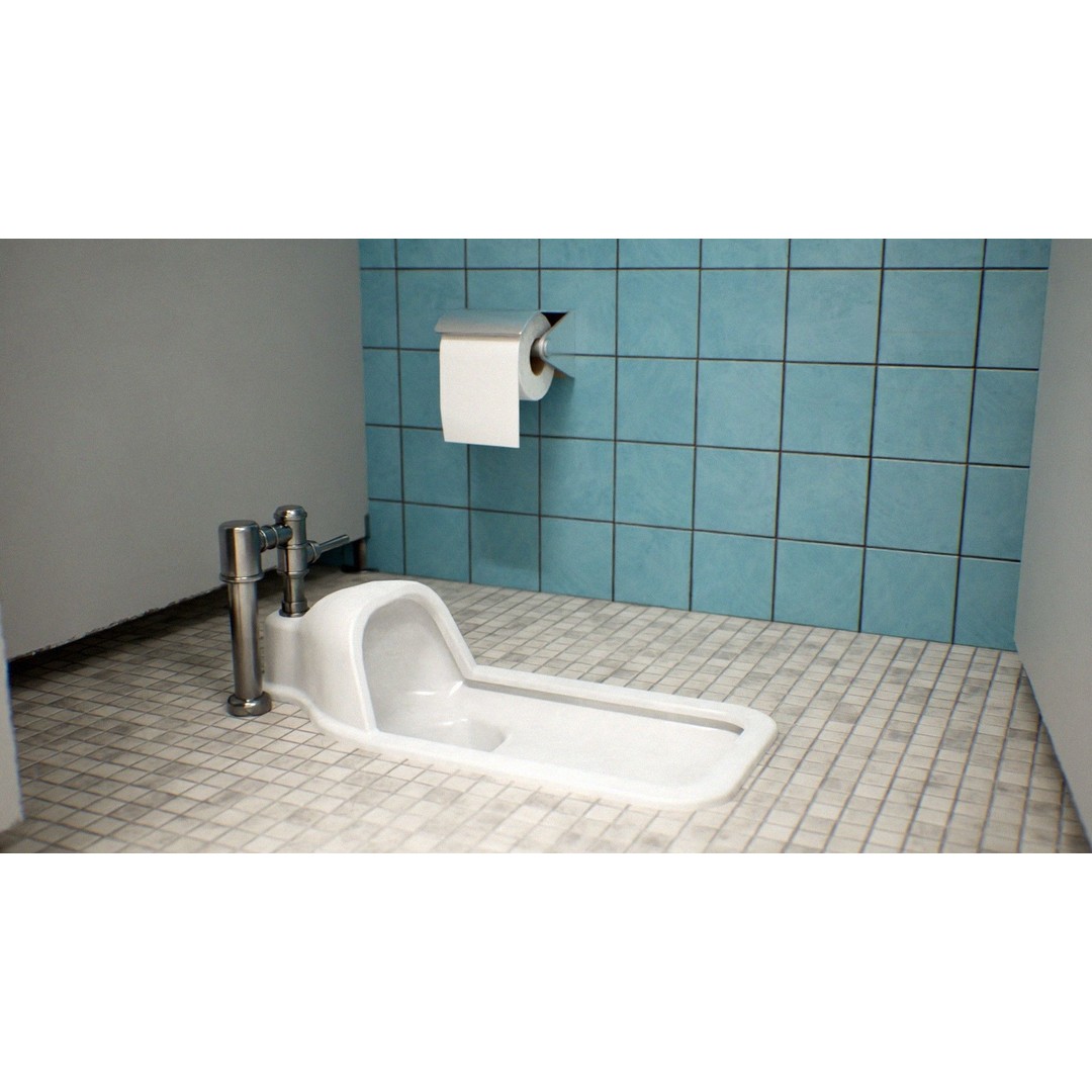 Japanese School Restroom 3D Model – Low Poly Game Asset, FBX - View 9