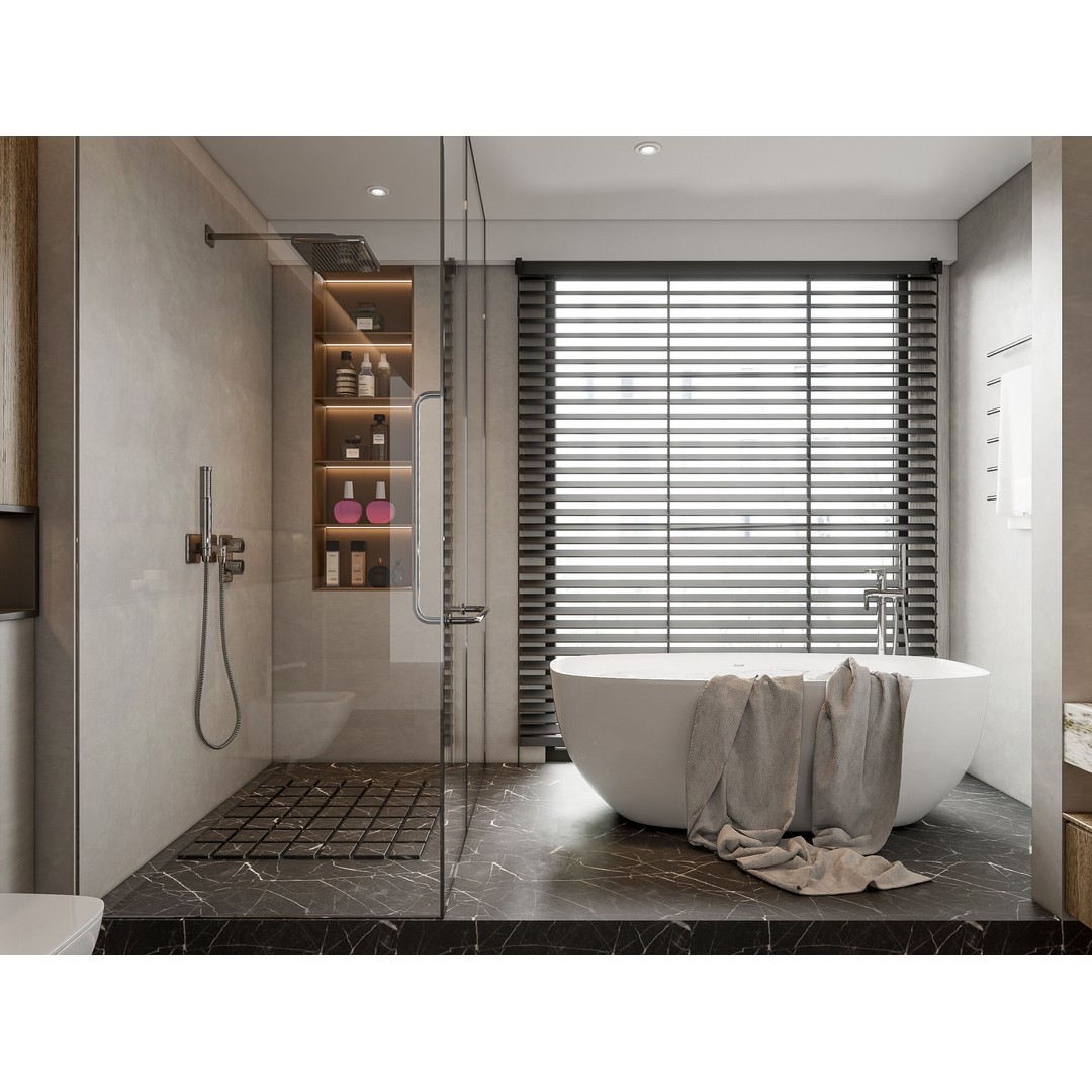 Modern Bathroom 3D Model – Elegant Vanity Scene, FBX, Blender, PBR - View 10