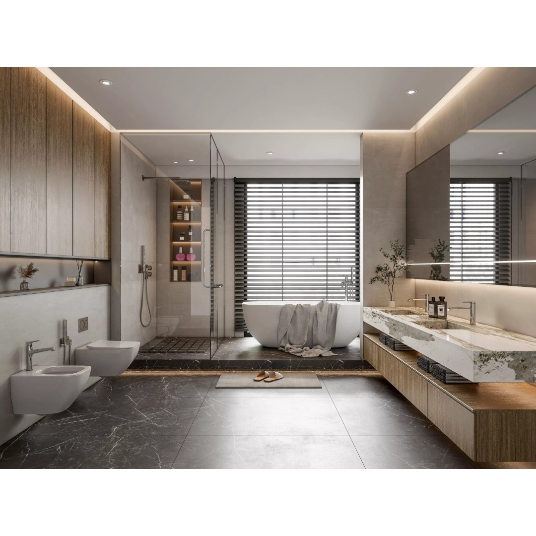 Modern Bathroom 3D Model – Elegant Vanity Scene, FBX, Blender, PBR - View 2