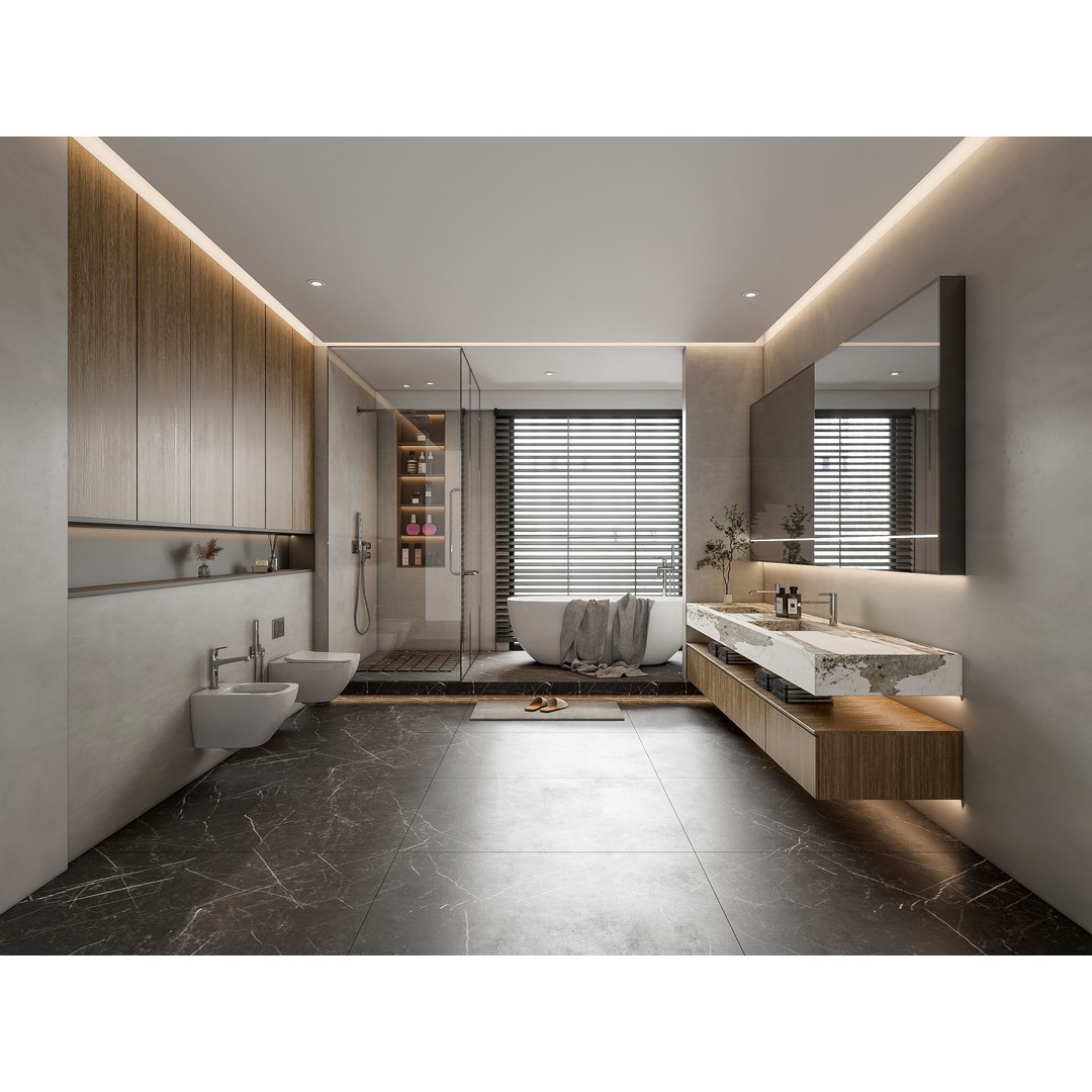 Modern Bathroom 3D Model – Elegant Vanity Scene, FBX, Blender, PBR - View 20